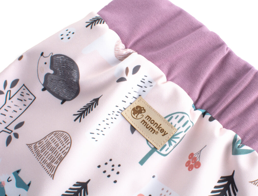 Dětské softshellové kalhoty s membránou Monkey Mum® - Denní zvířátka