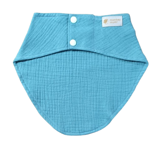 Mousseline slabbetje Monkey Mum® - Muntgroen