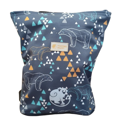 Kinder softshell rugzak Monkey Mum® - Origami beer - Donkerblauw