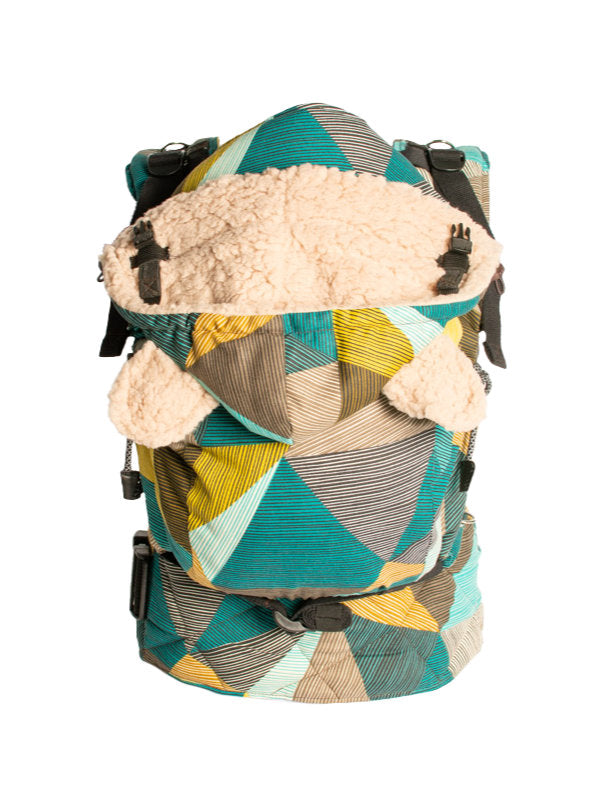 Monkey Mum® Gevoerde capuchon voor de Carrie-draagzak - Charmante geometrie