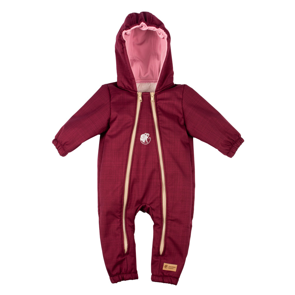 Monkey Mum® Kinder-winter-softshellpak met teddyfleece - Bordeaux Roodkapje - maat 62/68, 74/80