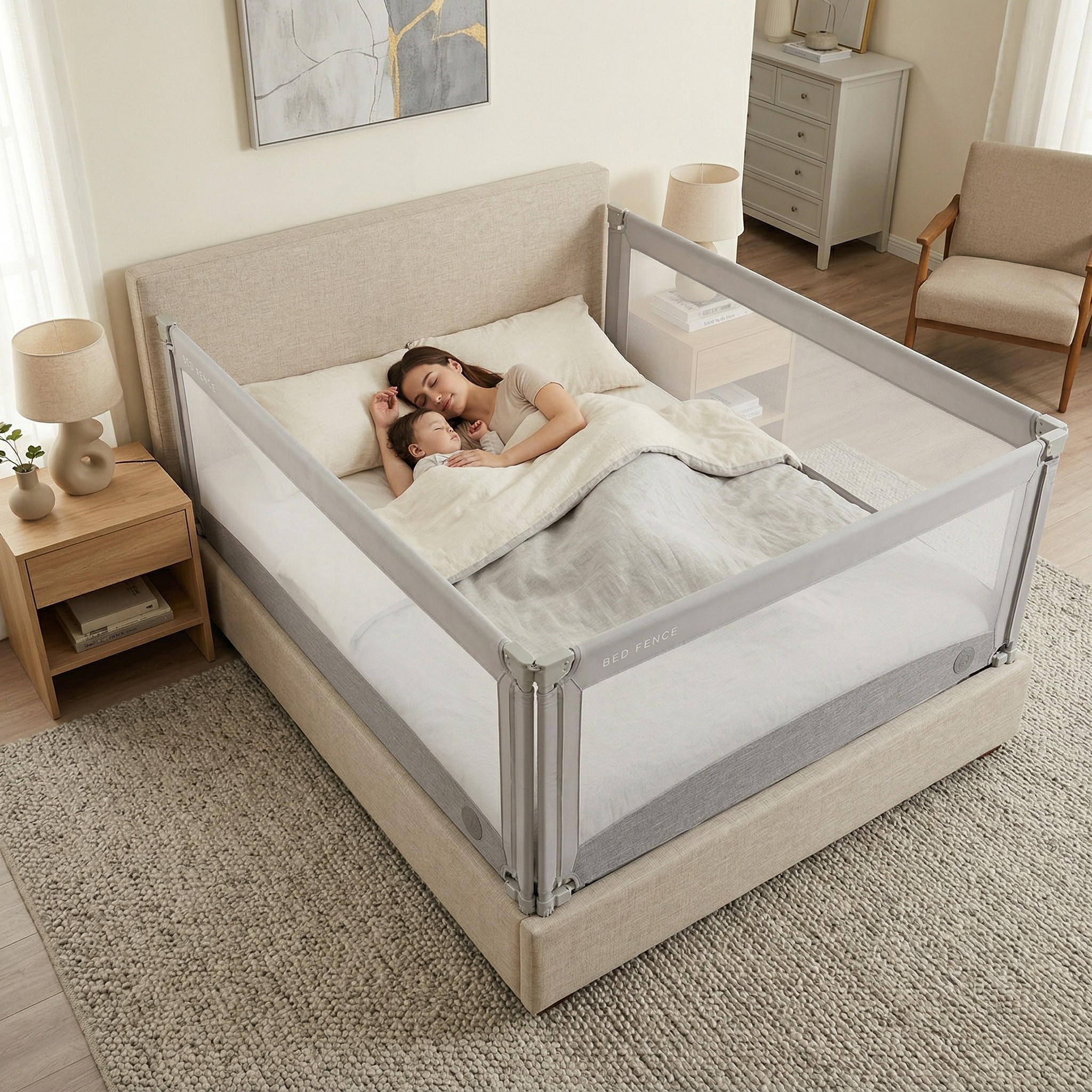 Bedhekje Monkey Mum® Economy - lichtgrijs