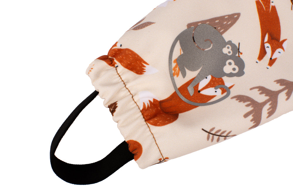 Meegroeiende softshellbroek voor kinderen met membraan Monkey Mum® - Vossenspelletjes