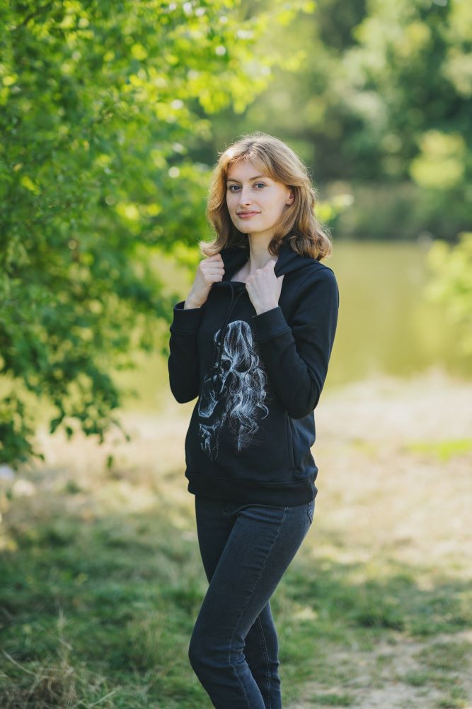 Zogende sweatshirt Monkey Mum® zwart - liefhebbende mama