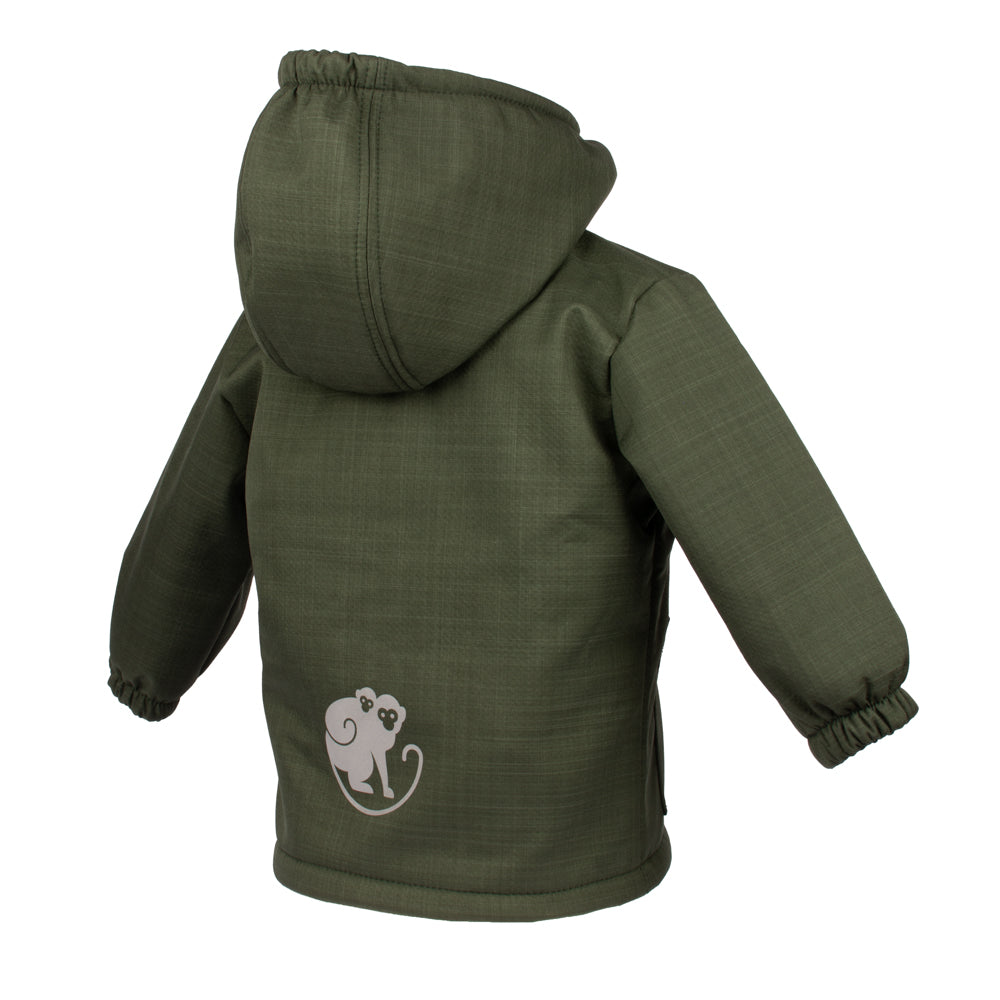 Kinder-winter-softshelljas met teddyfleece Monkey Mum® - Khaki boswachtertje