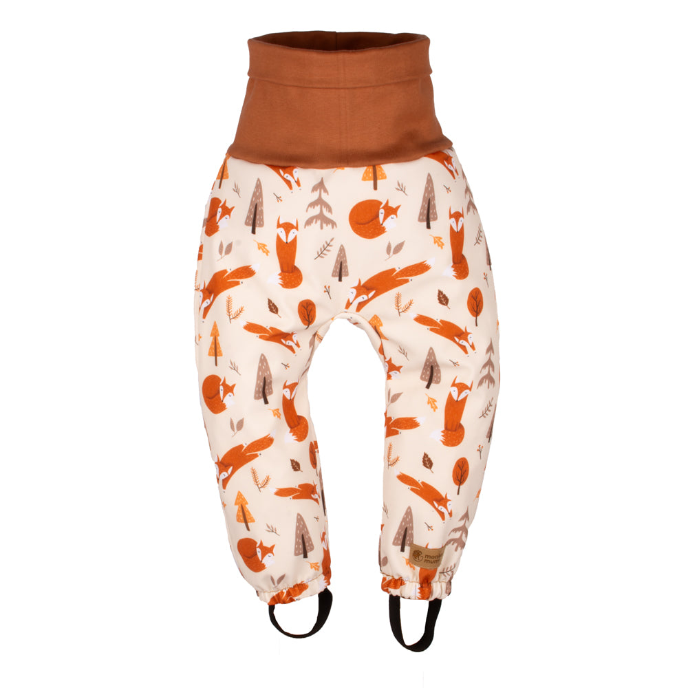 Meegroeiende softshellbroek voor kinderen met membraan Monkey Mum® - Vossenspelletjes
