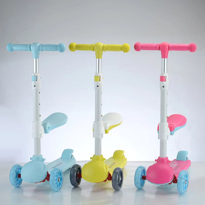 Kinderstep met zitje - 3-in-1 - Geel - TENTOONSTELLINGSEXEMPLAAR