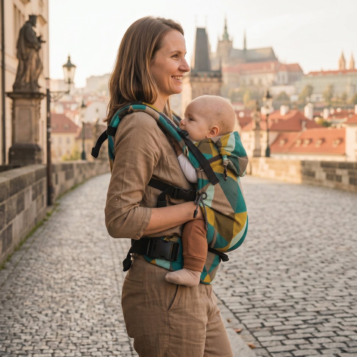 Monkey Mum® Ergonomische meegroei-draagzak Carrie - Betoverende geometrie