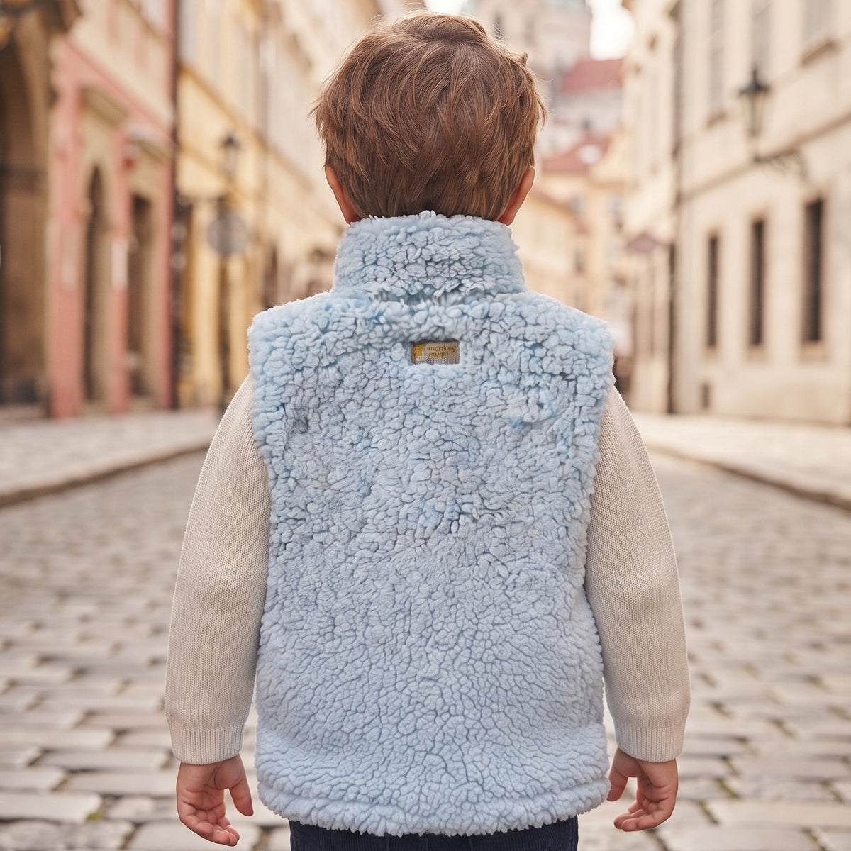 Teddyvest Monkey Mum® - Lichtblauw