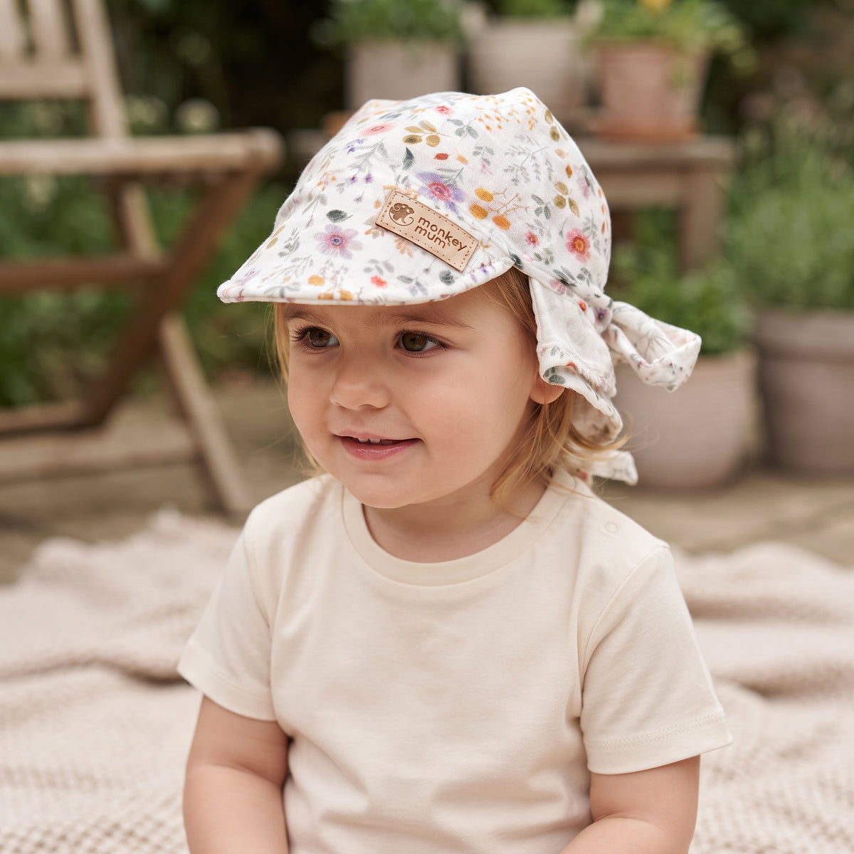 Mousseline sjaaltje met klep Monkey Mum® - Bloeiende weide