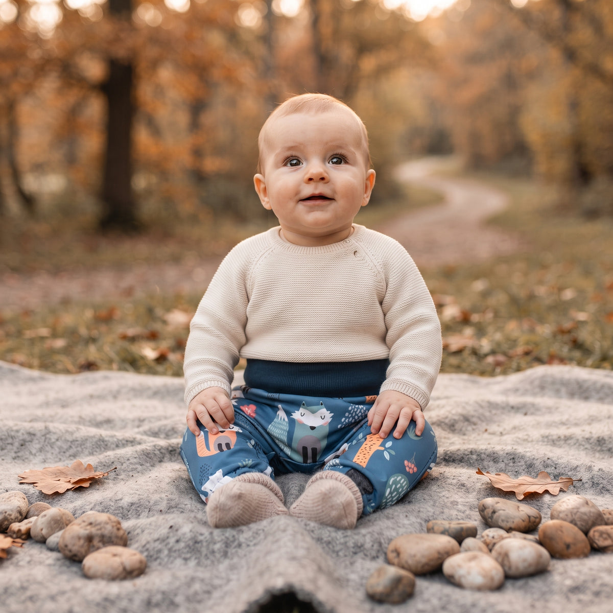Kinder-softshellbroek met membraan Monkey Mum® - Nachtelijke diertjes
