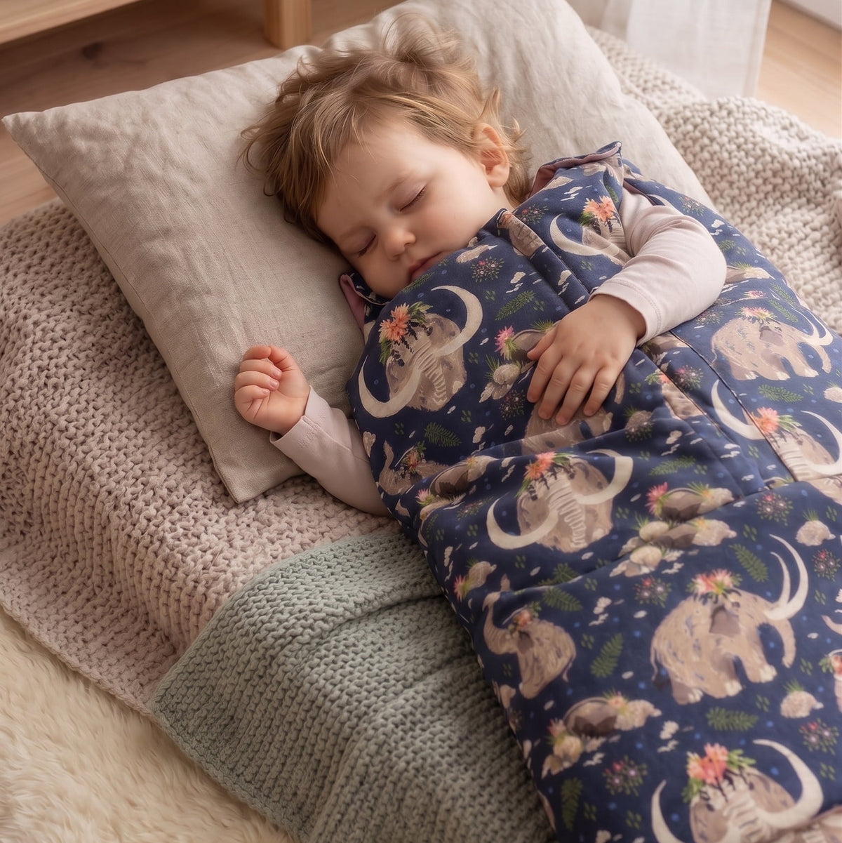 Winterse meegroei-slaapzak Monkey Mum® 0 - 4 jaar - set - Mamoetprinses