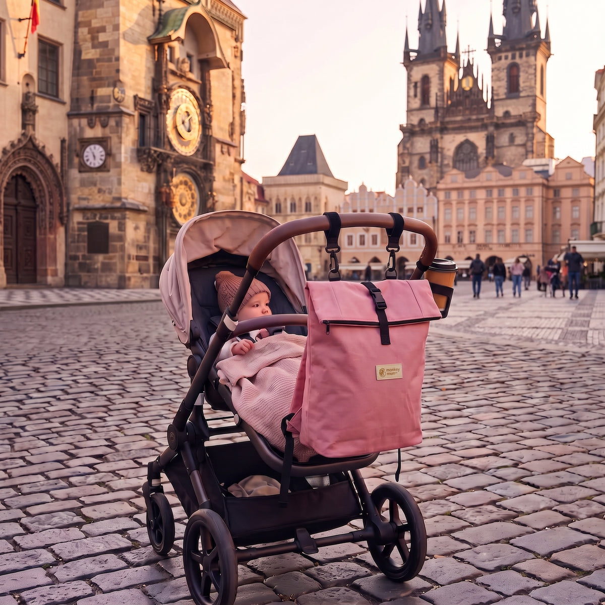 Monkey Mum® Softshell rugzak voor kinderwagen – Suikerspin