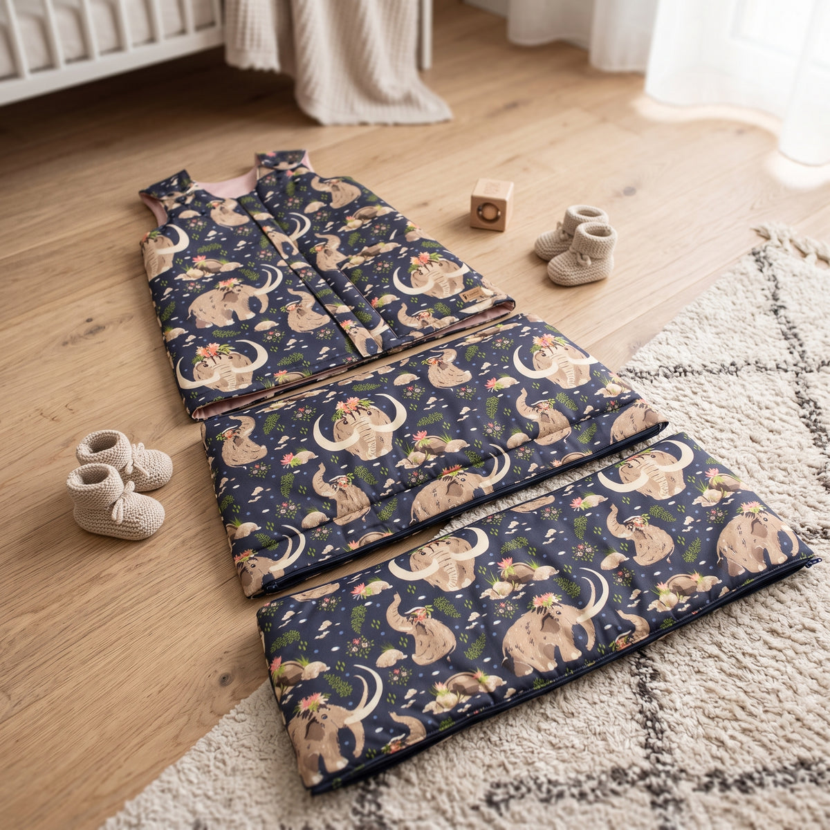 Winterse meegroei-slaapzak Monkey Mum® 0 - 4 jaar - set - Mamoetprinses
