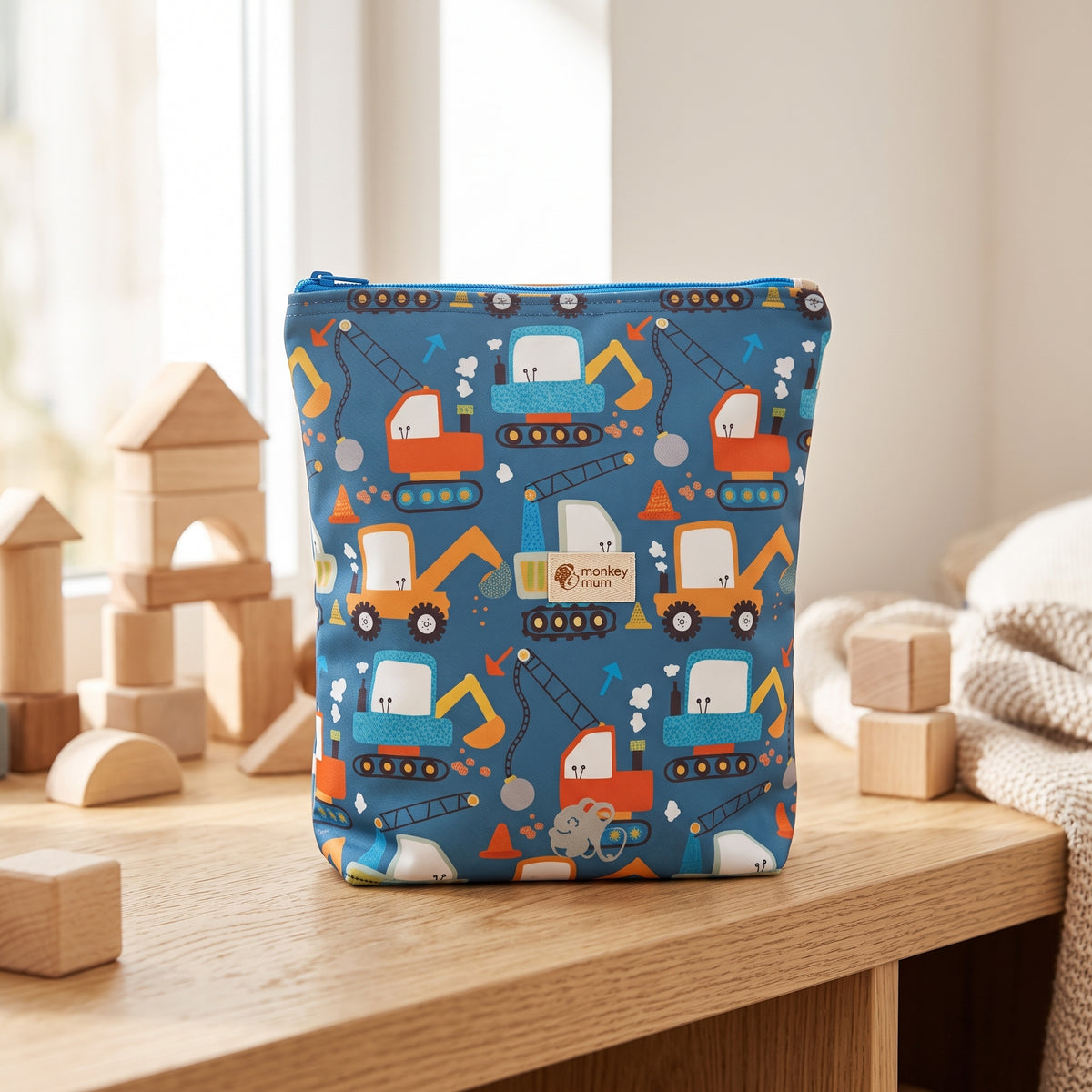 Kindersoftshellrugzak Monkey Mum® - Speelse bouwplaats