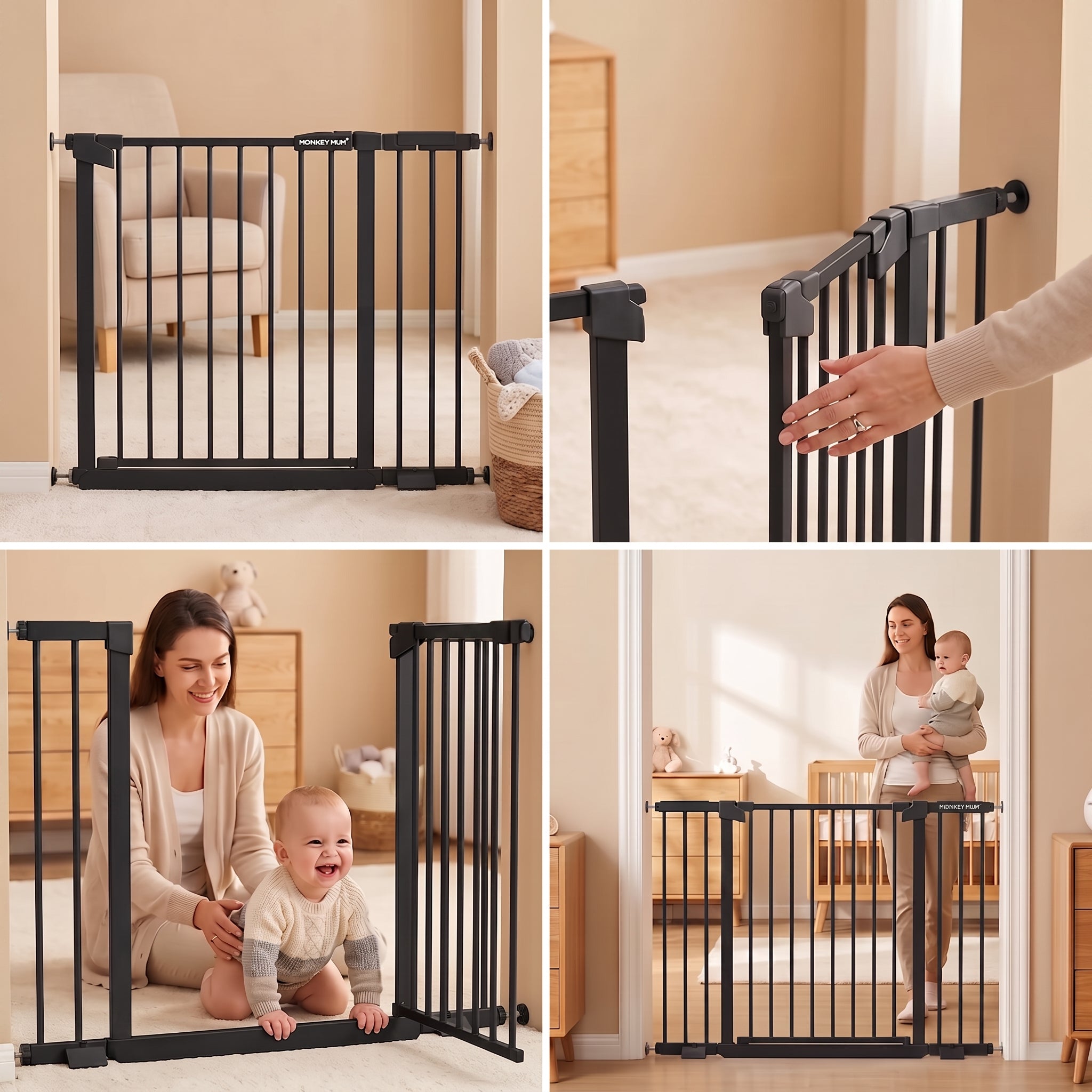 Verlengstuk voor veiligheidshek Monkey Mum® – Zwart