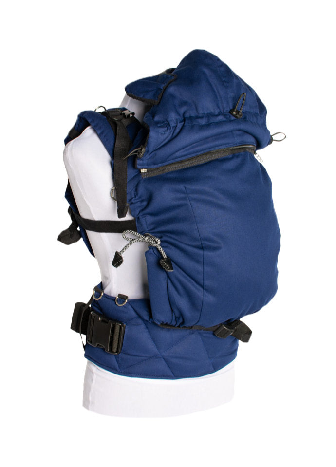 Monkey Mum® Gevoerde capuchon voor de Carrie-draagzak - Marineblauw