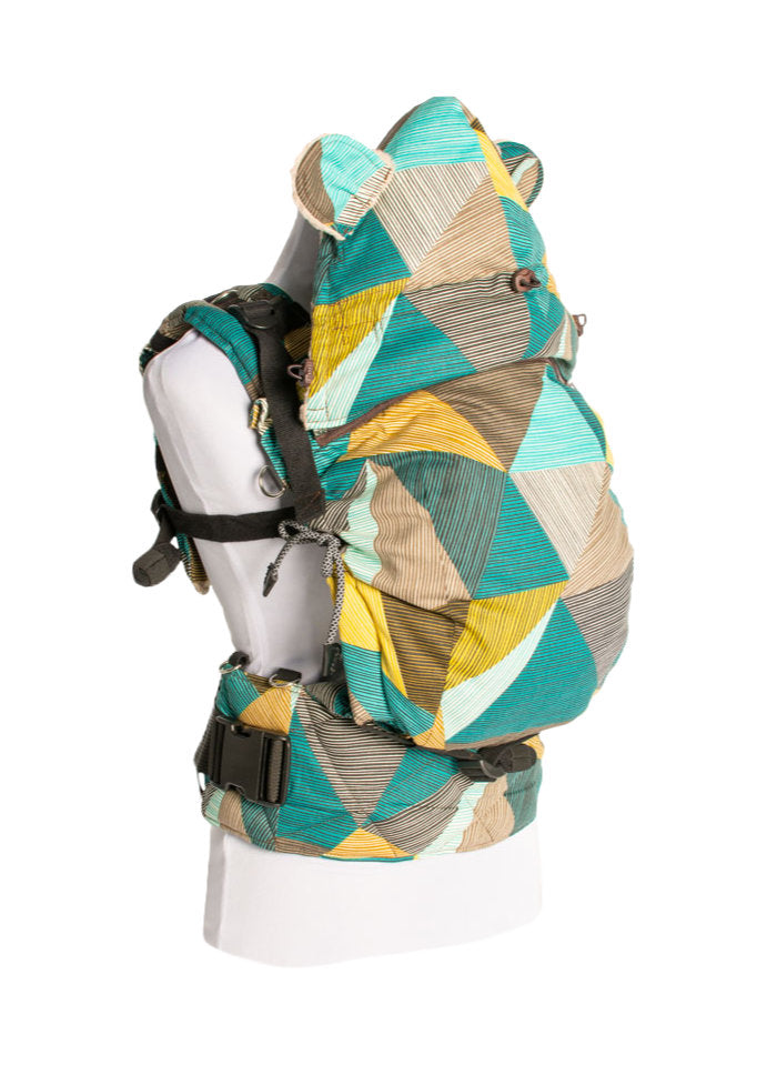 Monkey Mum® Gevoerde capuchon voor de Carrie-draagzak - Charmante geometrie