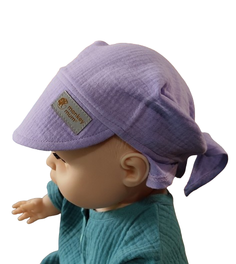 Mousseline sjaaltje met klep Monkey Mum® - Viooltje