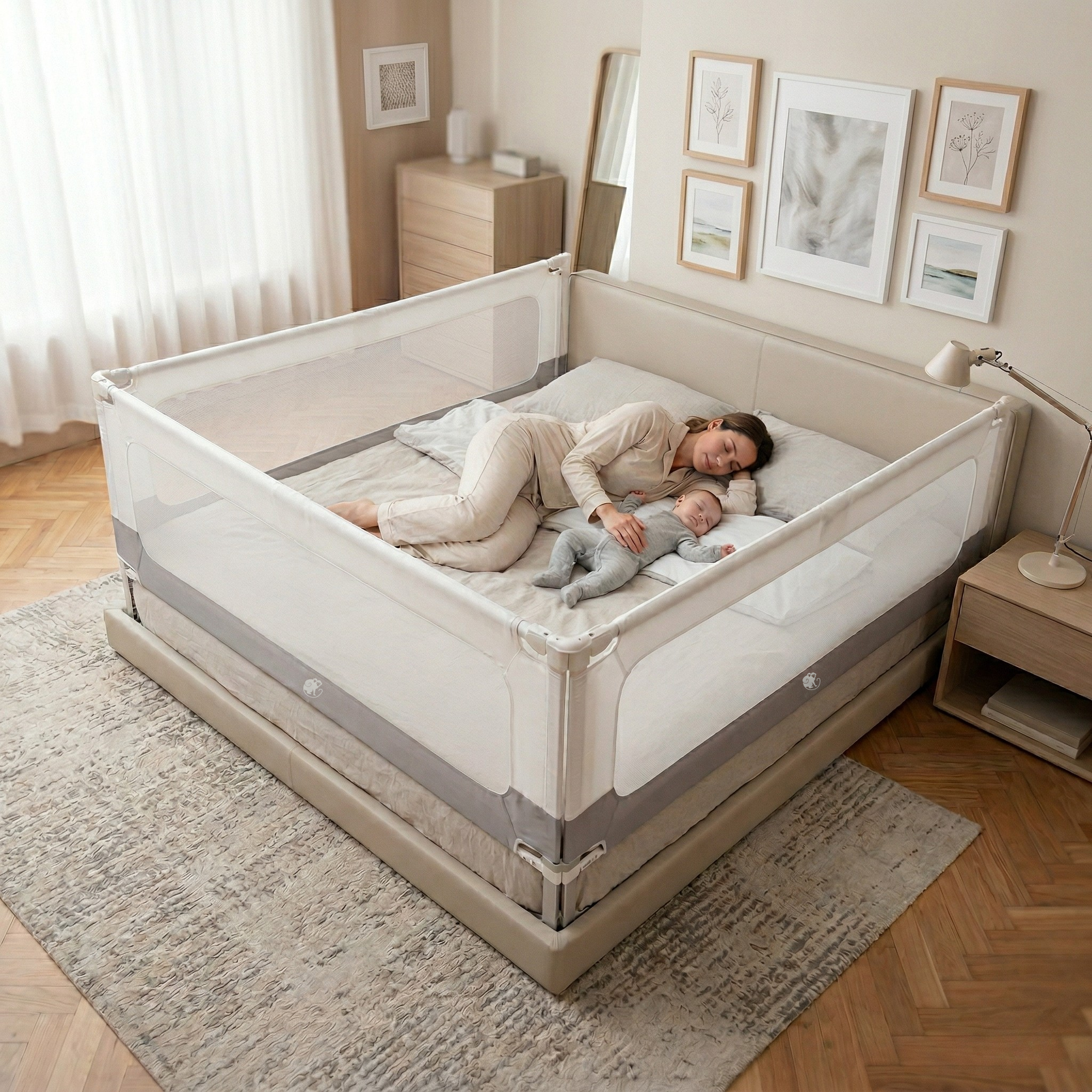 Bedhekje en box Monkey Mum® 2v1 Smart