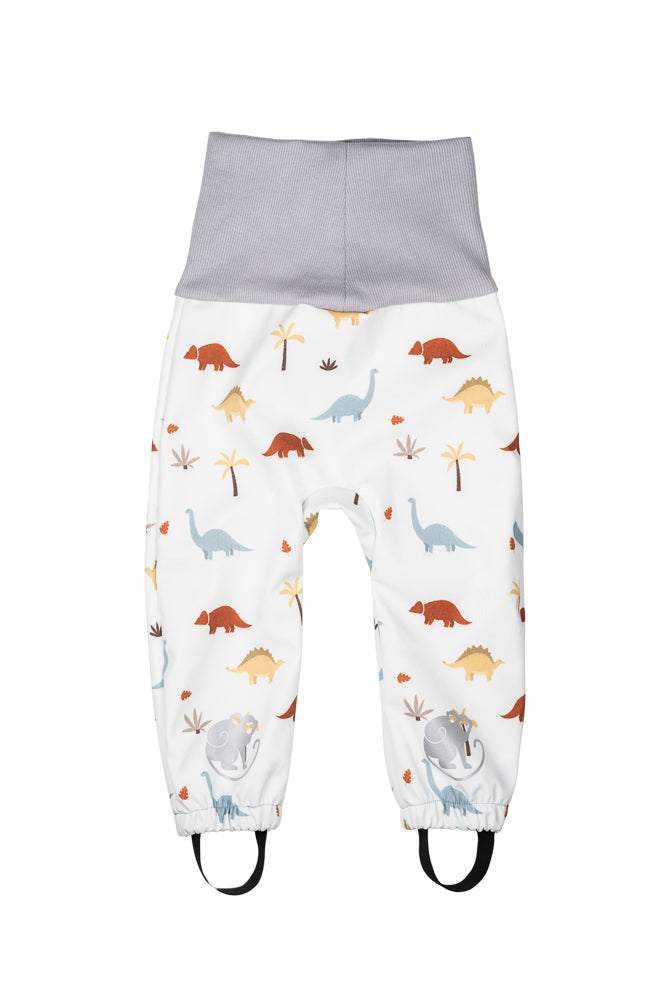 Meegroeiende softshellbroek voor kinderen met membraan Monkey Mum® - Dinosaurussenverhaal