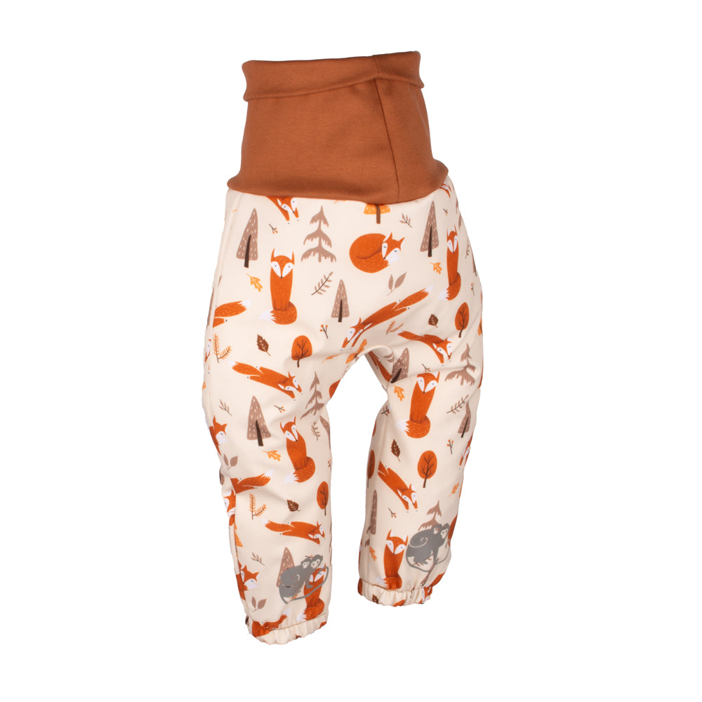 Meegroeiende softshellbroek voor kinderen met membraan Monkey Mum® - Vossenspelletjes