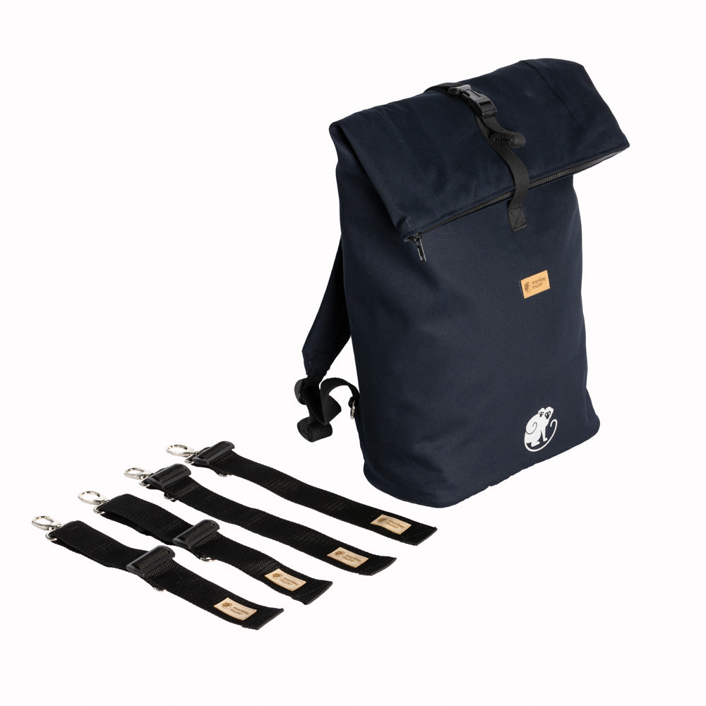 Monkey Mum® Geïntegreerde keperstof-rugzak voor draagzak Carrie - Zilverduister