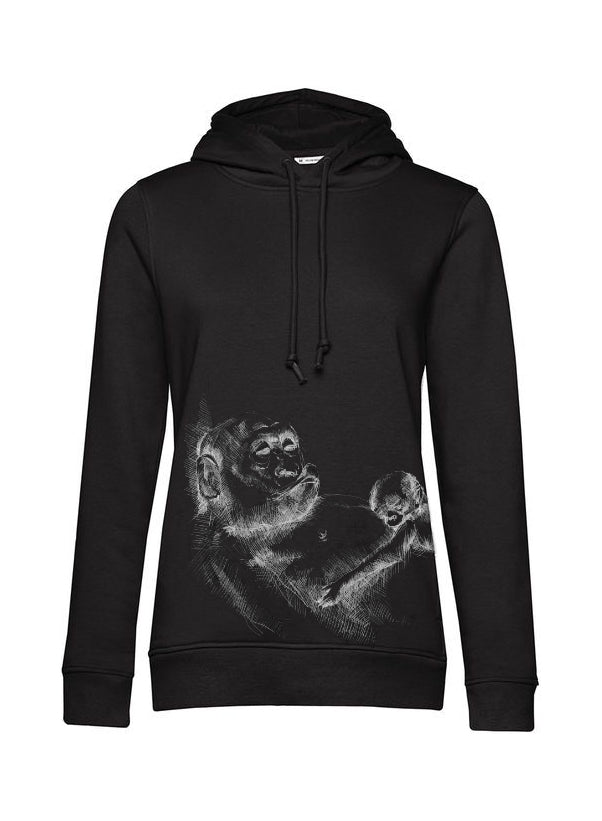Borstvoedingshoodie Monkey Mum® zwart - aapje