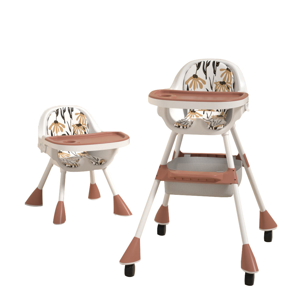 Kinder eetstoel 2-in-1 Simple - Koffierood