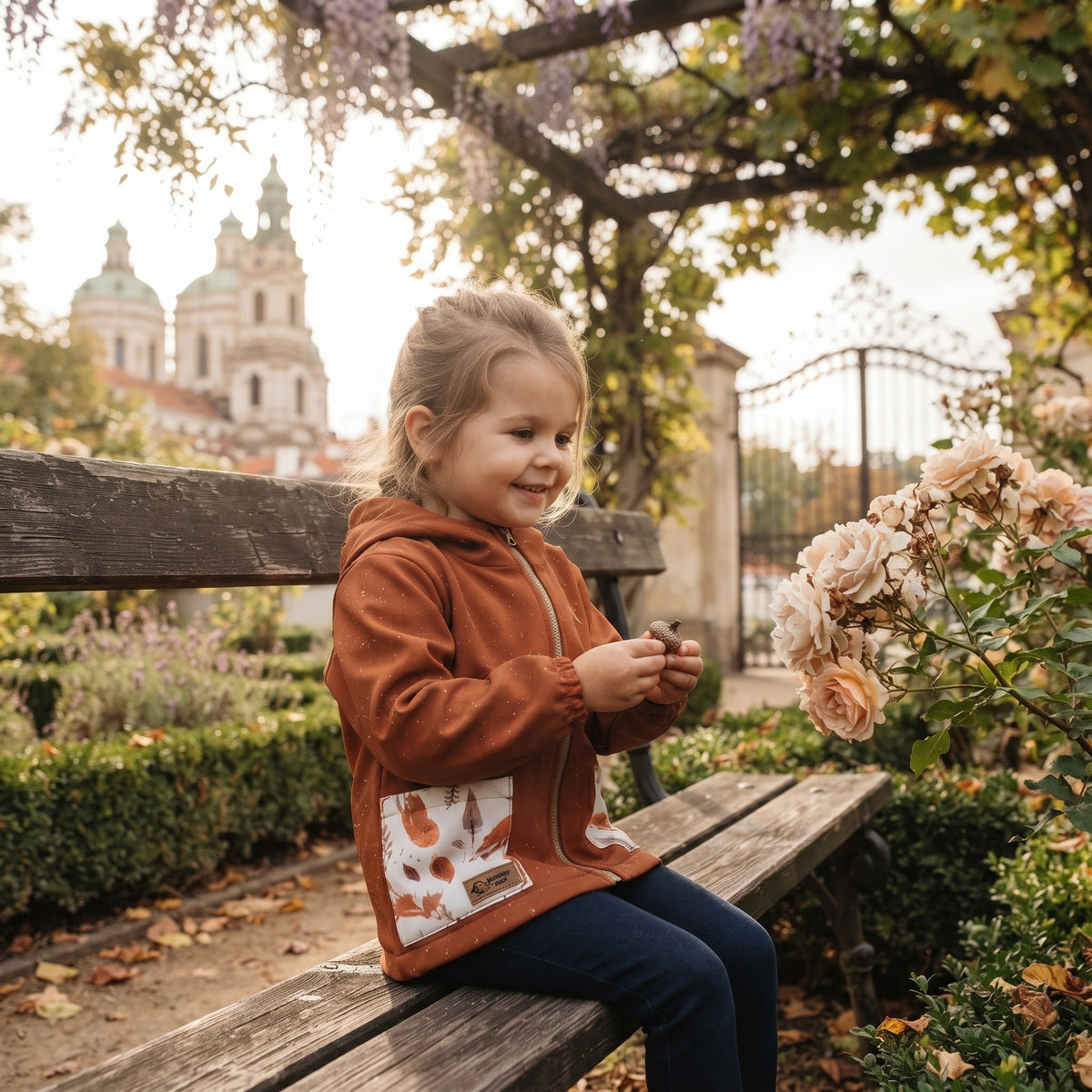 Kinder softshelljas met membraan Monkey Mum® - Herfstbladeren