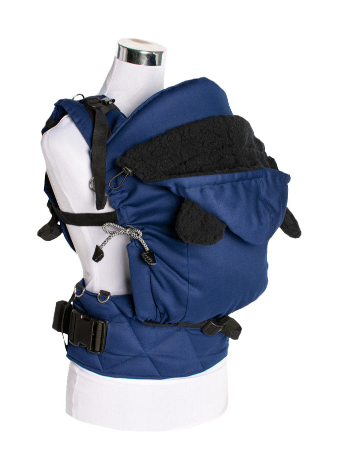 Monkey Mum® Gevoerde capuchon voor de Carrie-draagzak - Marineblauw