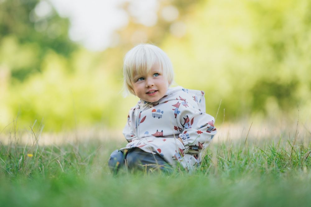 Kinder softshelljas met membraan Monkey Mum® - Vossen op paddenstoelen