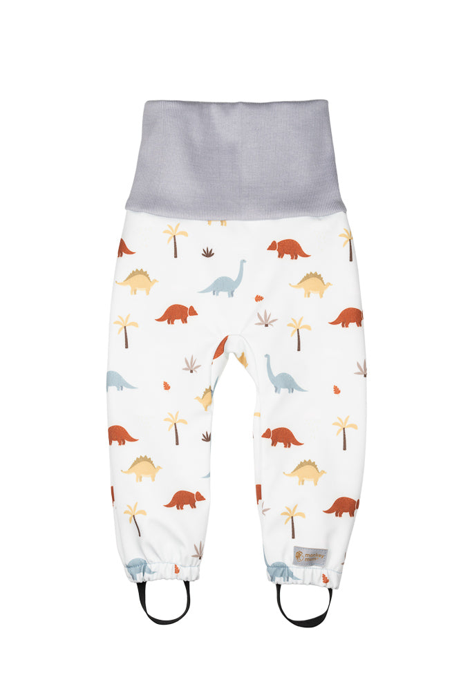 Meegroeiende softshellbroek voor kinderen met membraan Monkey Mum® - Dinosaurussenverhaal