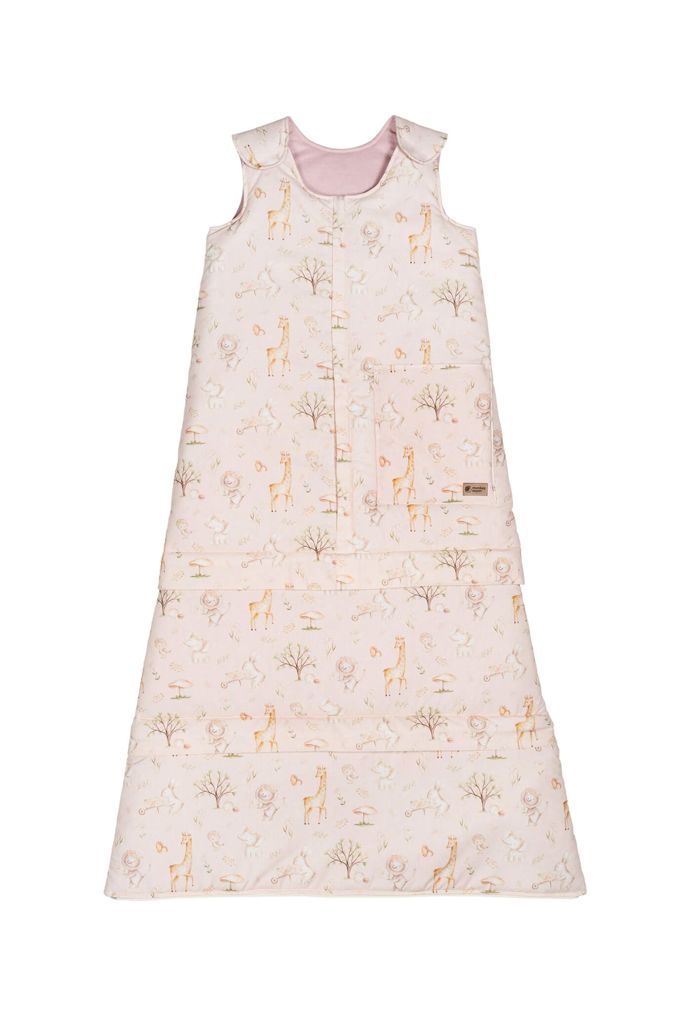 Winterse meegroei-slaapzak Monkey Mum® 0 - 4 jaar - set - Lente met diertjes