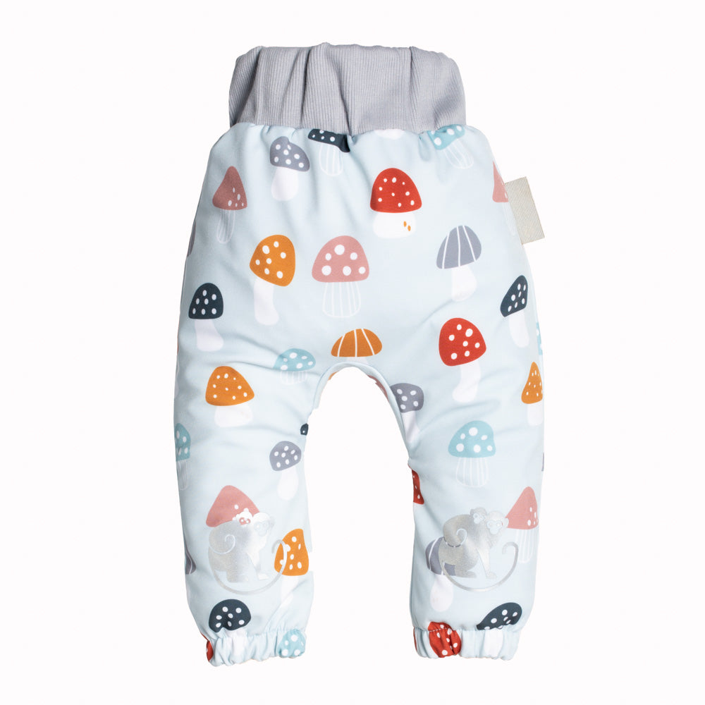 Kinder-softshellbroek met membraan Monkey Mum® - Kleurrijke vliegenzwammen