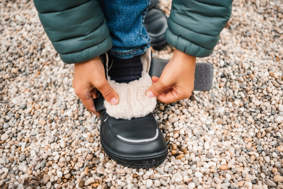 Be Lenka Winterschoenen voor kinderen op blote voeten Panda 2.0 - geheel zwart