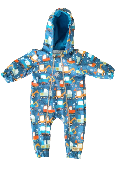 Monkey Mum® Softshelloverall met membraan – Speelse bouwplaats - maat 62/68, 74/80