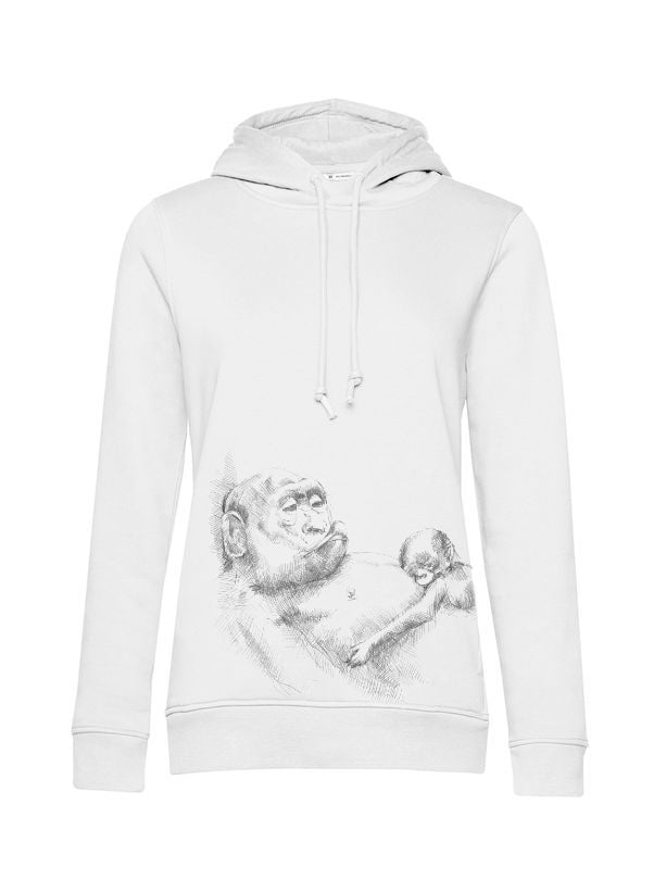 Borstvoedingshoodie Monkey Mum® wit - aapje