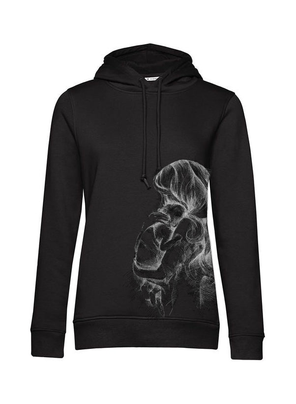 Zogende sweatshirt Monkey Mum® zwart - liefhebbende mama