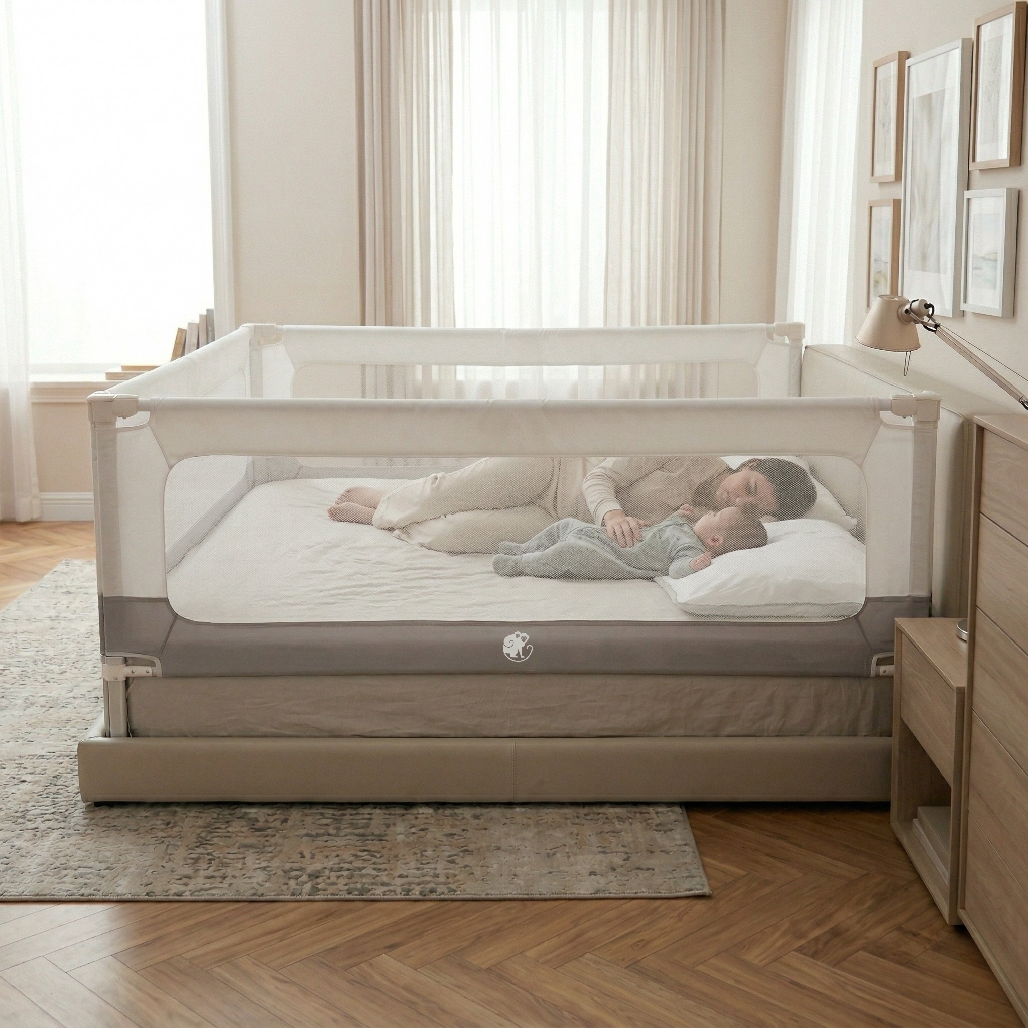 Bedhekje en box Monkey Mum® 2v1 Smart