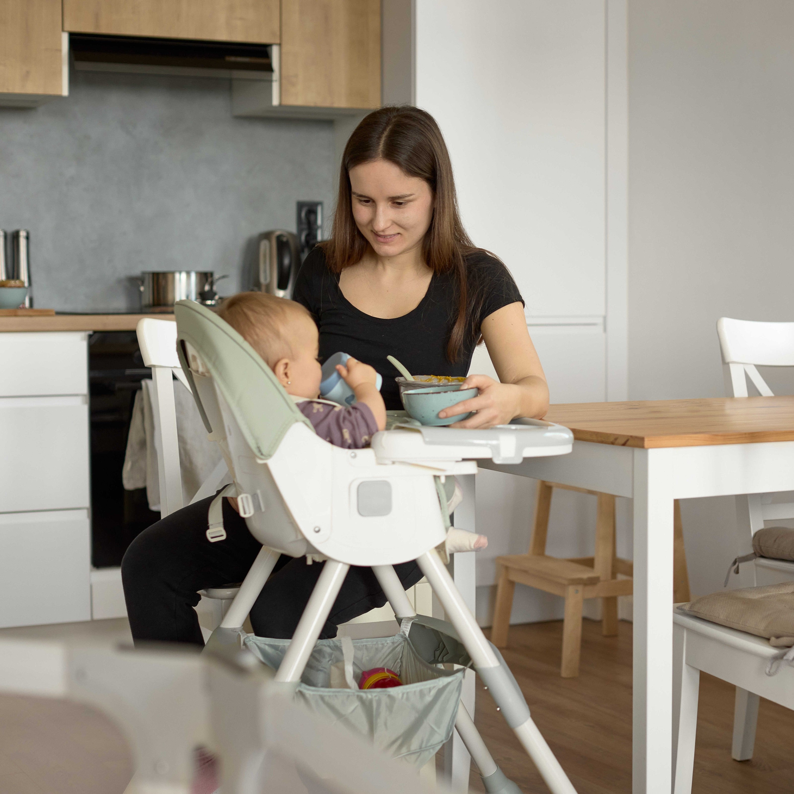 Kinder eetstoel 2-in-1 Comfort - Beige - uitgepakt