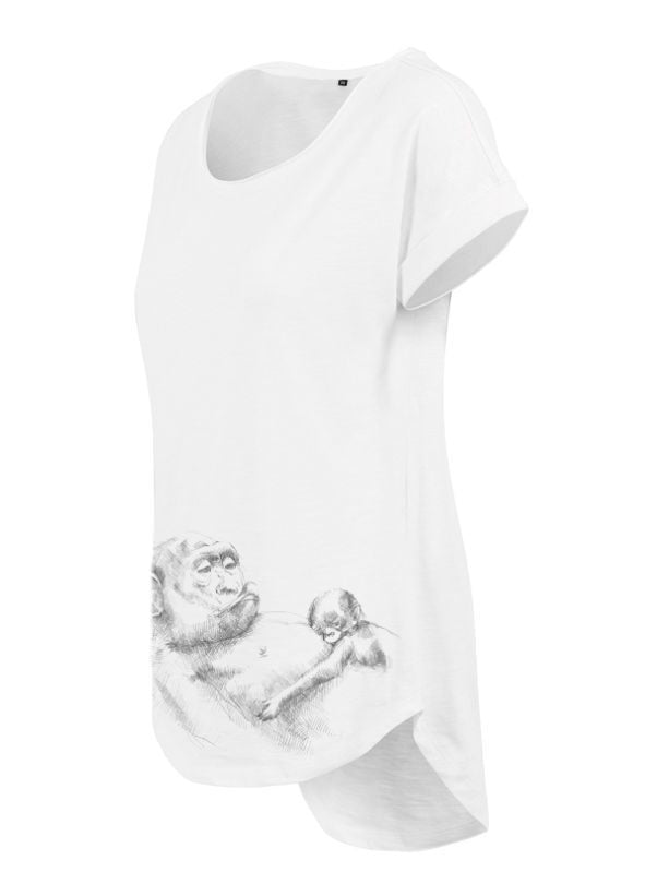 Borstvoedingsshirt Monkey Mum® wit - aapje