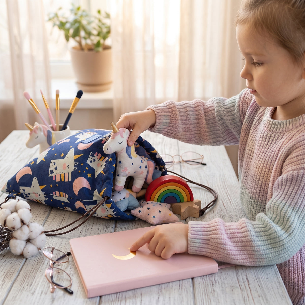 Stoffen zak Monkey Mum® - Eenhoorn