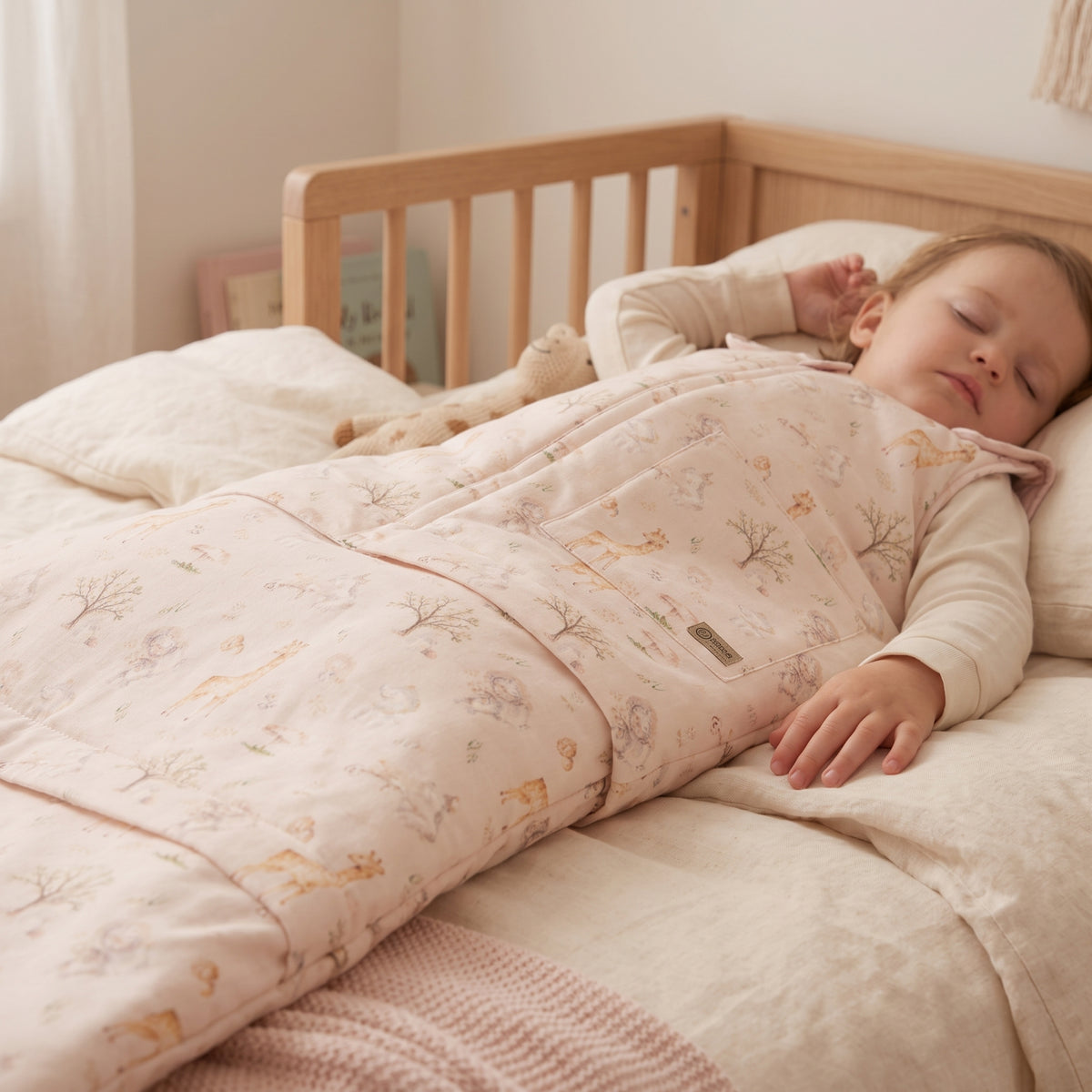 Winterse meegroei-slaapzak Monkey Mum® 0 - 4 jaar - set - Lente met diertjes