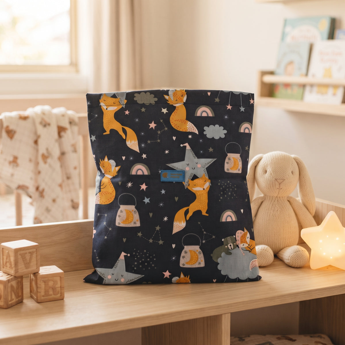 Stoffen zak Monkey Mum® - Sterrenbeestjes