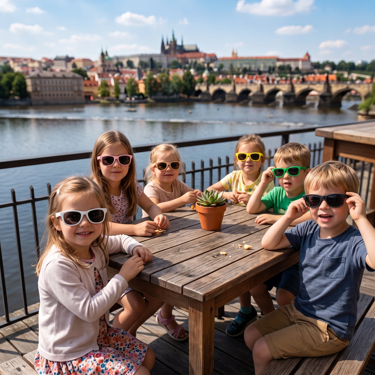 Kinderzonnebril Monkey Mum® - Kikkerknipoog - meerdere kleuren