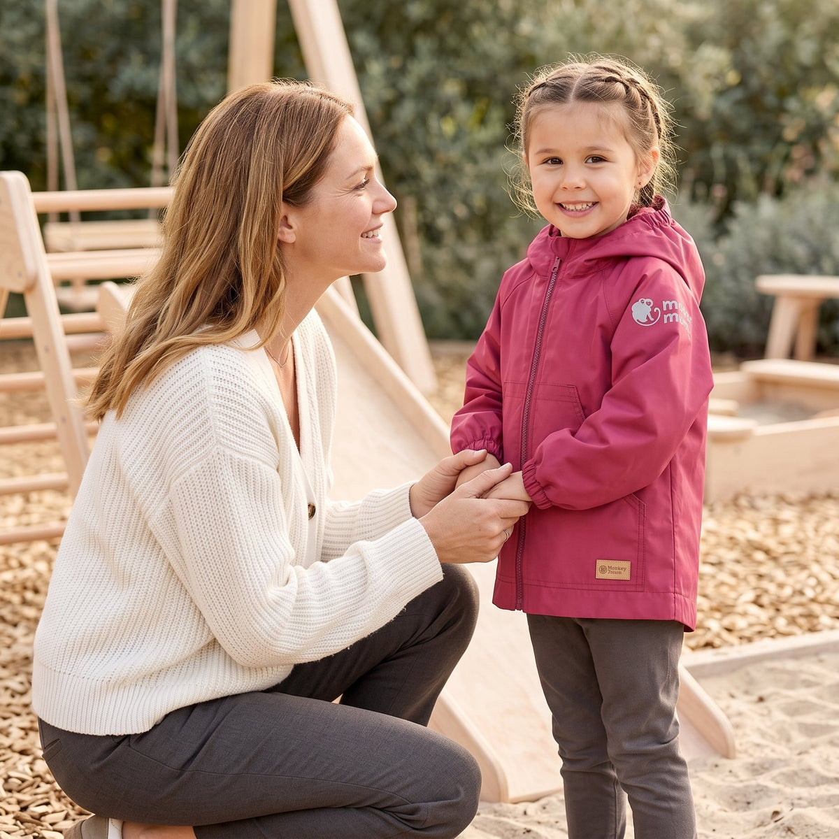 Monkey Mum® Windjack met raglanmouwen - Bordeaux