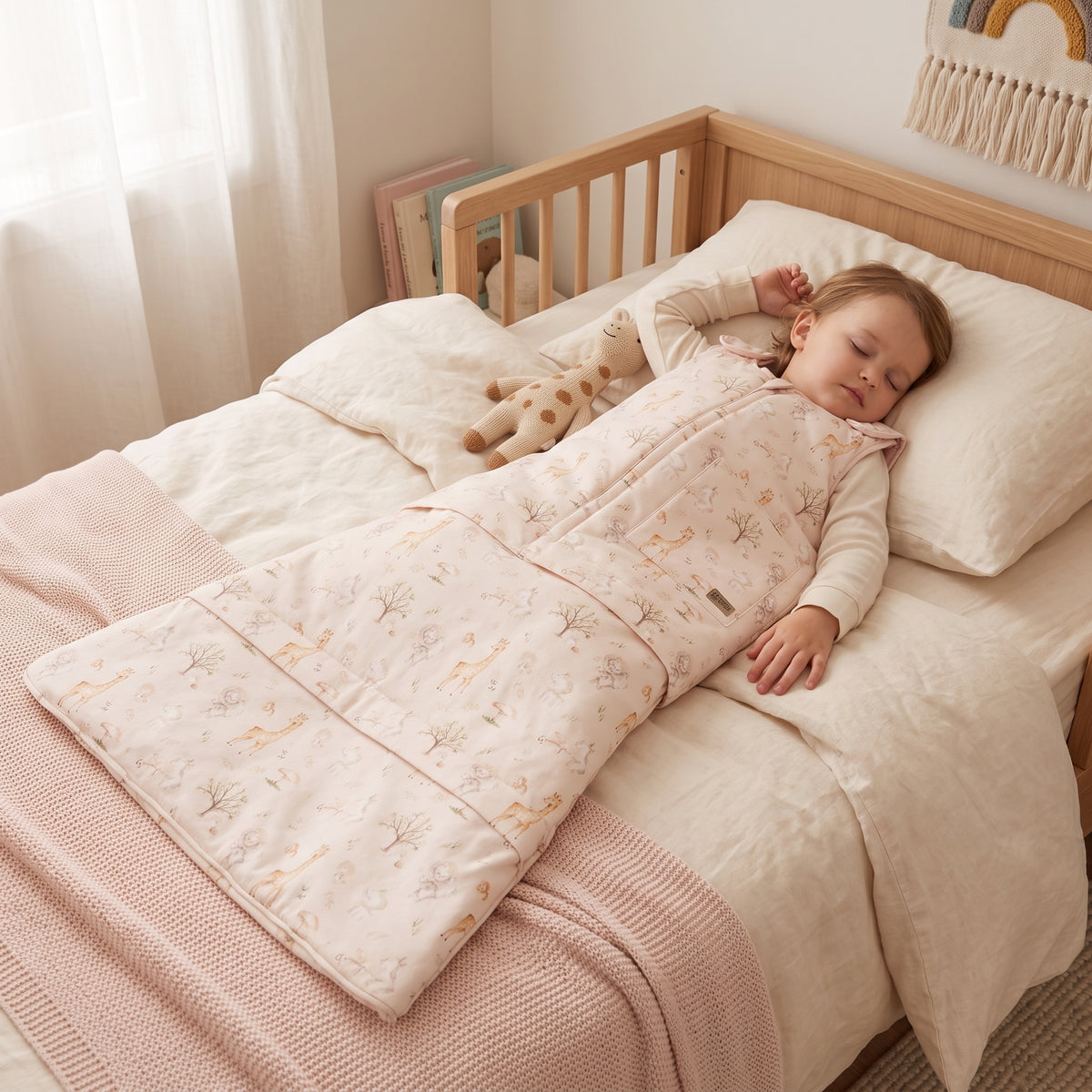 Winterse meegroei-slaapzak Monkey Mum® 0 - 4 jaar - set - Lente met diertjes