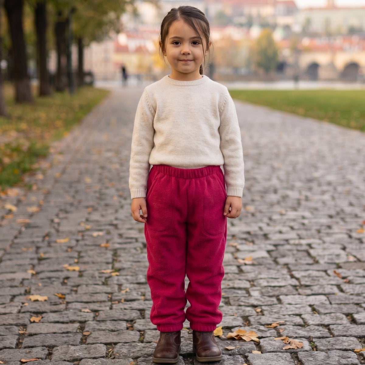 Monkey Mum® Fleecesweatbroek - Bordeaux