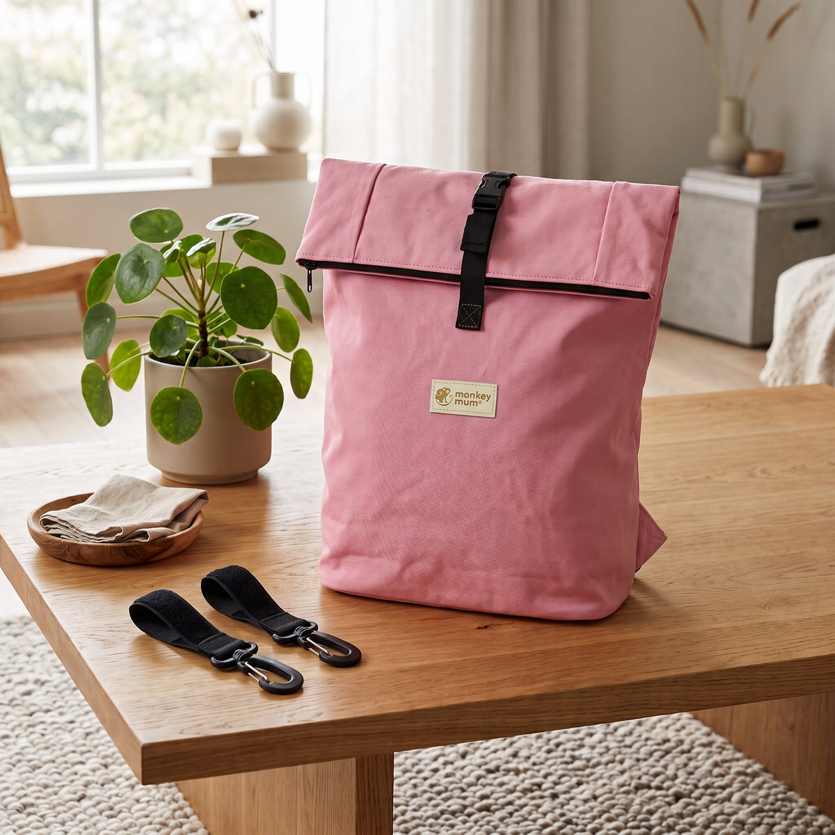Monkey Mum® Softshell rugzak voor kinderwagen – Suikerspin
